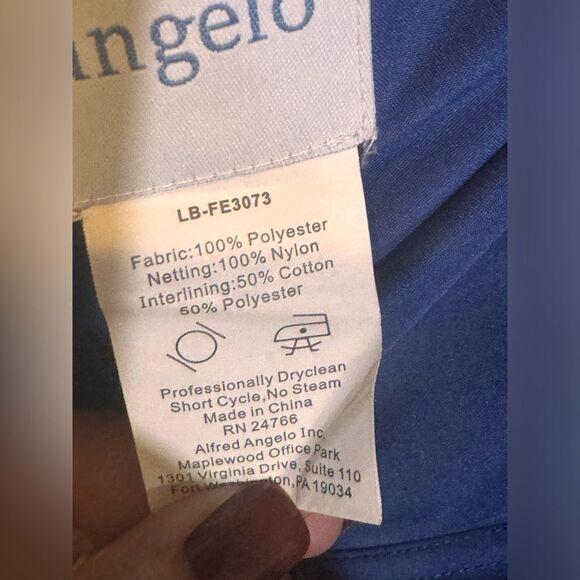 Alfred Angelo Blue Satin Cocktail dress size 8 - Picture 5 of 11